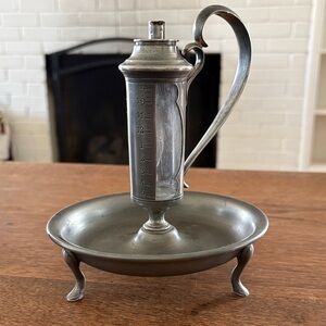 Vintage Silver Oil Lamp Candle Holder